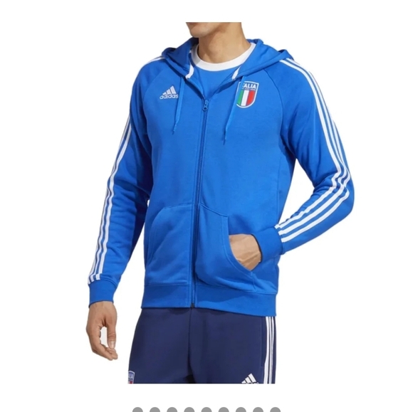 adidas Other - Adidas Royal Blue Italia Zip-Up Hoodie